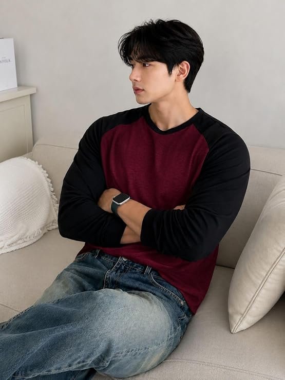 Colorblock Men Round Neck Multicolor T-Shirt