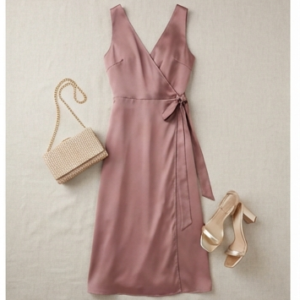 Lumina Satin Wrap Midi Dress