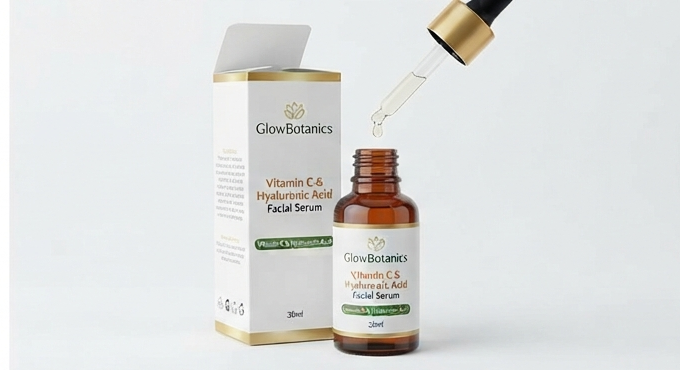 GlowBotanics Vitamin C & Hyaluronic Acid Facial Serum
