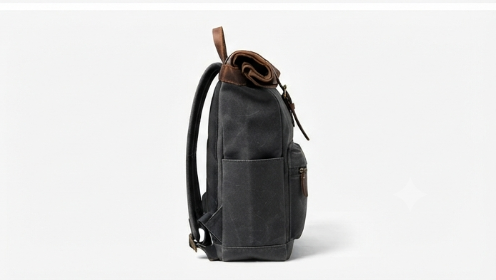 NomadCraft Vintage Leather Rolltop Travel Backpack