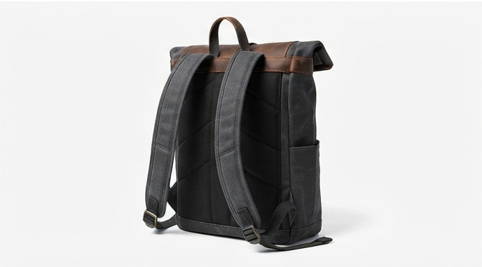 NomadCraft Vintage Leather Rolltop Travel Backpack