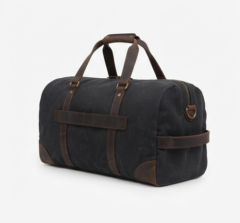 NomadCraft Canvas & Leather Weekender Travel Duffle Set