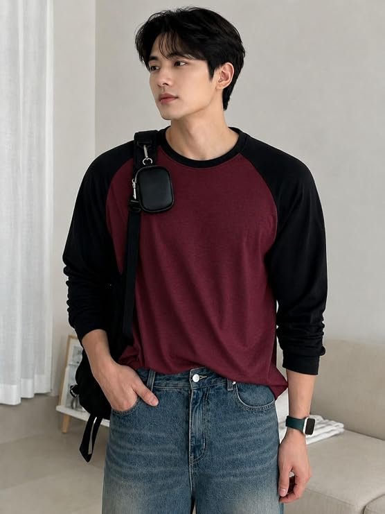 Colorblock Men Round Neck Multicolor T-Shirt