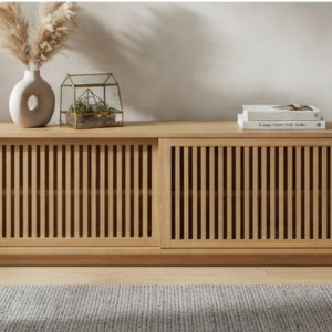 Havenly Slatted Wood Media Console