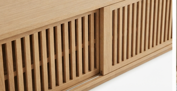 Havenly Slatted Wood Media Console
