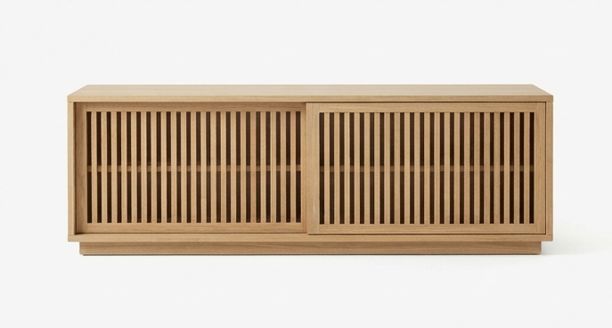 Havenly Slatted Wood Media Console